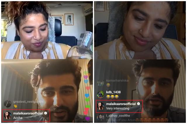 Malaika Arora’s comments on Arjun Kapoor’s Instagram live. Malaika Arora’s comments on Arjun Kapoor’s Instagram live.