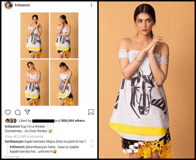 Kartik Aaryan and Kriti Sanon’s funny exchange on Instagram Kartik Aaryan and Kriti Sanon’s funny exchange on Instagram