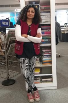 In the pre-WFH era: Manjula Narayan at the Hindustan Times office. (Poulomi Banerjee ) In the pre-WFH era: Manjula Narayan at the Hindustan Times office. (Poulomi Banerjee )
