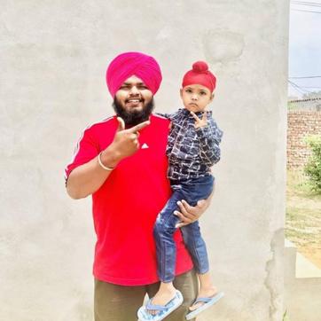 Sandeep Toor with Noor in Moga village. (HT PHOTO ) Sandeep Toor with Noor in Moga village. (HT PHOTO )