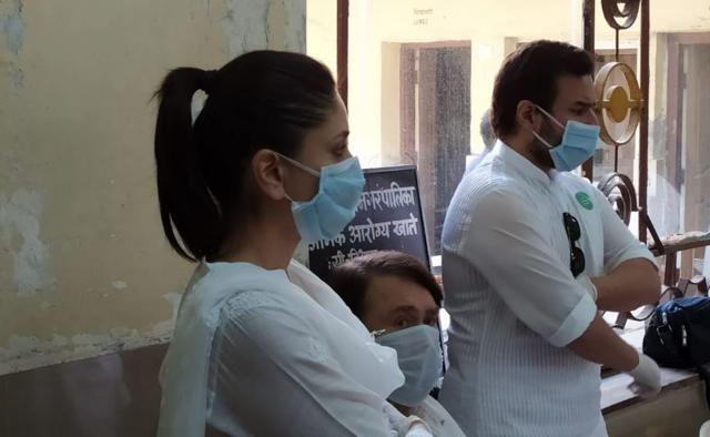 Kareena Kapoor Khan, Saif Ali Khan and Randhir Kapoor at Rishi Kapoor’s funeral.