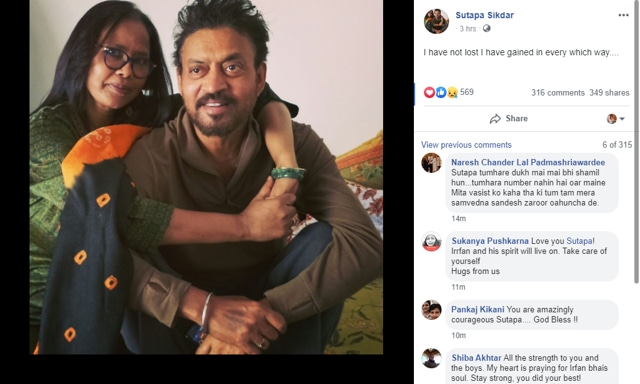Sutapa Sikdar’s Facebook post.