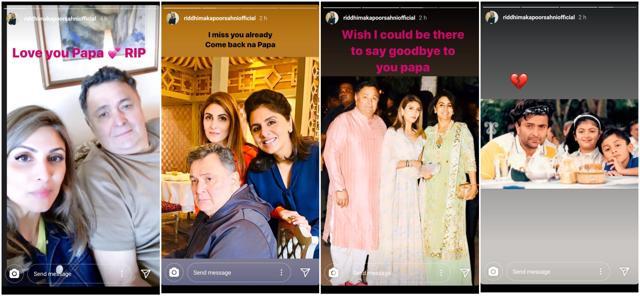 Riddhima Kapoor Sahni’s Instagram stories. Riddhima Kapoor Sahni’s Instagram stories.