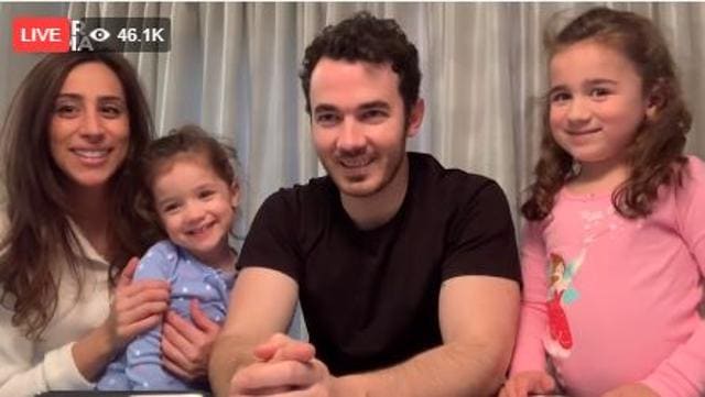 Kevin Jonas with his family.