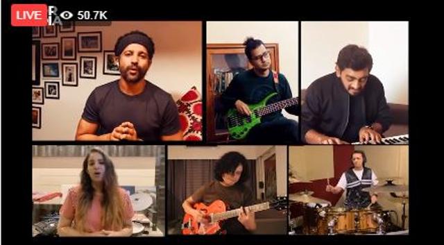 Farhan Akhtar with his band.