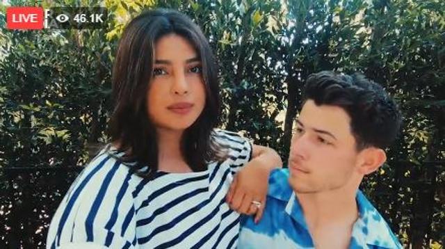Priyanka Chopra with Nick Jonas.
