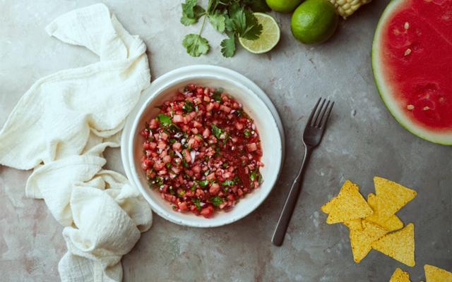 Mexican style spicy watermelon salsa. Mexican style spicy watermelon salsa.