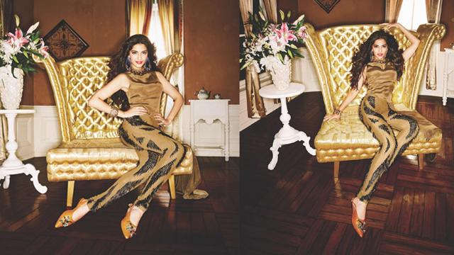 Sonam Kapoor shared two pictures in a beige outfit. Sonam Kapoor shared two pictures in a beige outfit.
