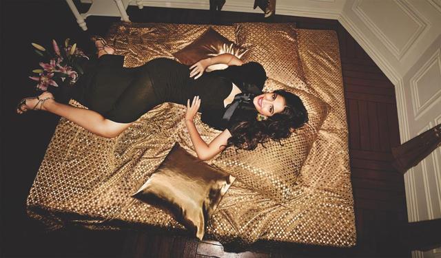 Sonam Kapoor in a black dress. Sonam Kapoor in a black dress.