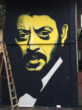 The mural of Irrfan Khan made by Ranjit Dahiya at Waroda Road, Bandra, Mumbai (Photo: Ranjit Dahiya) The mural of Irrfan Khan made by Ranjit Dahiya at Waroda Road, Bandra, Mumbai (Photo: Ranjit Dahiya)