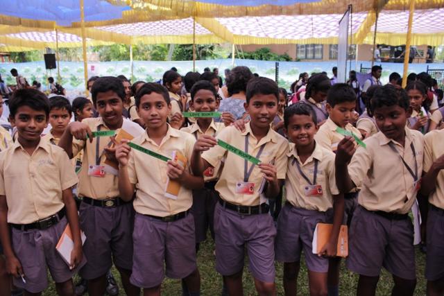 Schoolchildren at the festival. (Courtesy GALF)