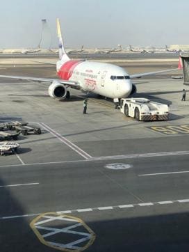 Abu Dhabi -Kochi flight taxiing for departure (MEA) Abu Dhabi -Kochi flight taxiing for departure (MEA)