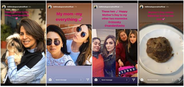 Riddhima Kapoor Sahni’s Instagram stories. Riddhima Kapoor Sahni’s Instagram stories.