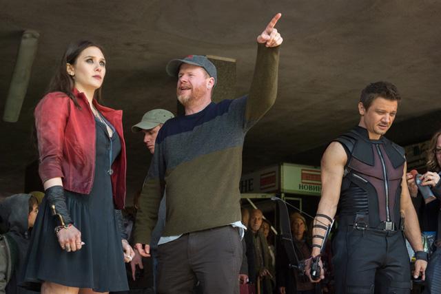 Joss Whedon on the set of Avengers: Age of Ultron. Joss Whedon on the set of Avengers: Age of Ultron.