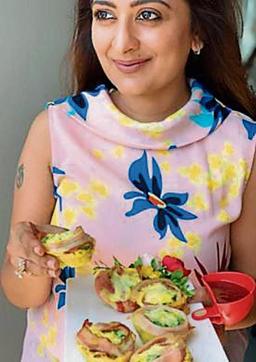 Mumbai entrepreneur Manuja Shroff with her bacon-and-egg muffins. Breakfasts are a chance to easily repurpose leftovers and create hearty, enjoyable yet simple one-pan meals, she says. Mumbai entrepreneur Manuja Shroff with her bacon-and-egg muffins. Breakfasts are a chance to easily repurpose leftovers and create hearty, enjoyable yet simple one-pan meals, she says.