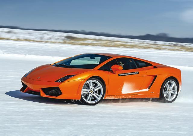Driving the Lamborghini Gallardo on ice is definitely a memorable experience Driving the Lamborghini Gallardo on ice is definitely a memorable experience