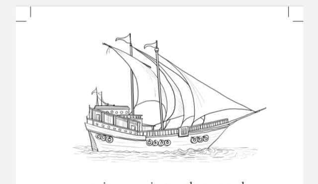 The Arab dhow (Illustration by Samrat Halder from Hop On by Ruskin Bond) The Arab dhow (Illustration by Samrat Halder from Hop On by Ruskin Bond)