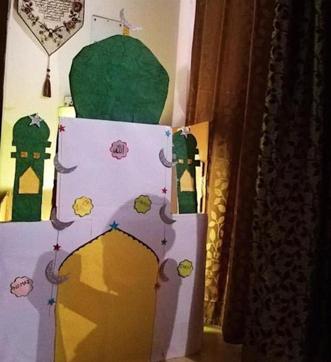 During the month of Ramadan, some Muslims are making small mosques at home to pray with their kids.