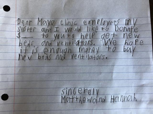 A photo of the note written by the kids. (Twitter/@RyanStevens) A photo of the note written by the kids. (Twitter/@RyanStevens)