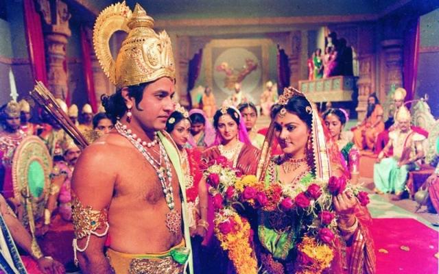 Arun Govil and Dipika Chikhlia in a still from Ramayan. Arun Govil and Dipika Chikhlia in a still from Ramayan.