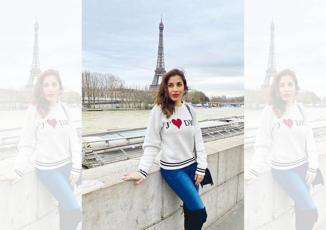 Sophie Choudry enjoyed her time in Paris in masks and gloves, but not when posing for pictures!