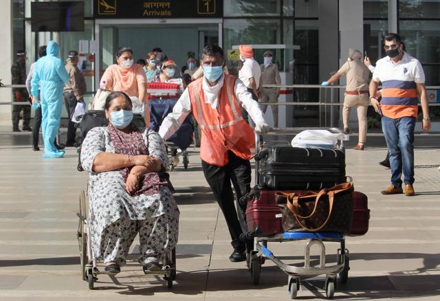 On touchdown, all passengers were medically screened for symptoms, and later sent into institutional quarantine for 14 days at their respective locations. (HT PHOTO) On touchdown, all passengers were medically screened for symptoms, and later sent into institutional quarantine for 14 days at their respective locations. (HT PHOTO)