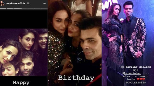 Malaika Arora shared throwback party pictures to wish Karan Johar.