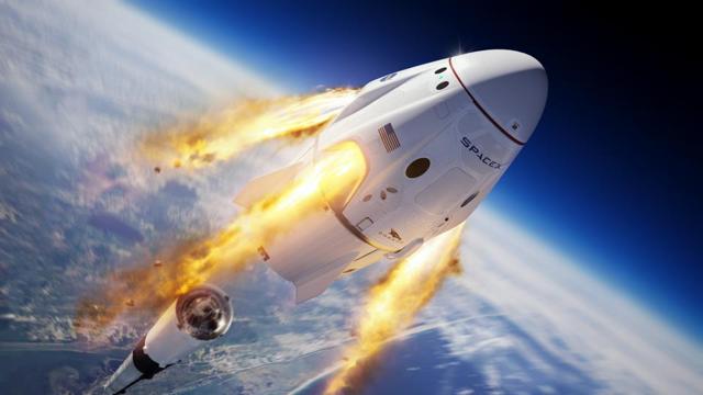 This illustration made available by SpaceX depicts the company's Crew Dragon capsule and Falcon 9 rocket during the uncrewed In-Flight Abort Test for NASA's Commercial Crew Program. (SpaceX via AP) (AP) This illustration made available by SpaceX depicts the company's Crew Dragon capsule and Falcon 9 rocket during the uncrewed In-Flight Abort Test for NASA's Commercial Crew Program. (SpaceX via AP) (AP)