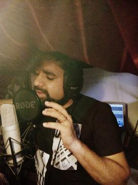 Singer AB Madhav records from within a blanket Singer AB Madhav records from within a blanket