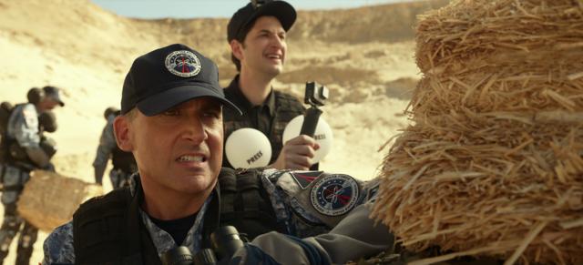 Steve Carell and Ben Schwartz in a still from Space Force. (Courtesy of Netflix) Steve Carell and Ben Schwartz in a still from Space Force. (Courtesy of Netflix)