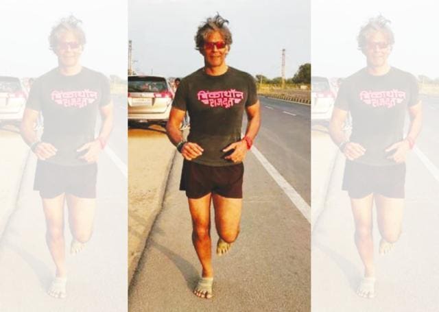 Amongst other things, Milind is known to support breast cancer initiatives and promote barefoot running (Pic: instagram/milindrunning ) Amongst other things, Milind is known to support breast cancer initiatives and promote barefoot running (Pic: instagram/milindrunning )