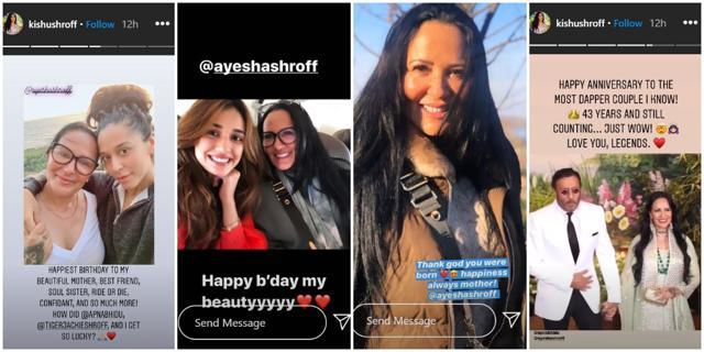 Ayesha Shroff was wished by her children - Krishna and Tiger - and Disha Patani. Ayesha Shroff was wished by her children - Krishna and Tiger - and Disha Patani.