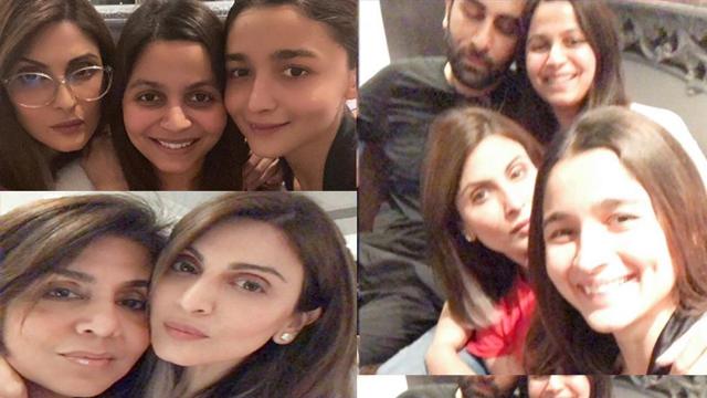 Alia Bhatt with Shaheen, Riddhima, Neetu and Ranbir Kapoor.