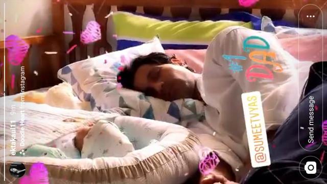 Sumeet Vyas napping with his son. Sumeet Vyas napping with his son.