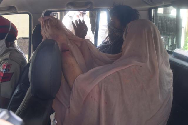 The accused in police custody on Wednesday. (Gurpreet Singh)