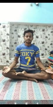 Akash Kumar, a Class 12 student of government senior secondary school, multipurpose, performing a yoga pose. (HT PHOTO) Akash Kumar, a Class 12 student of government senior secondary school, multipurpose, performing a yoga pose. (HT PHOTO)
