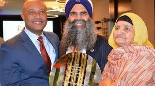 Gurinder Singh Khalsa, who is also the founder of SikhsPAC, a nonpartisan political action committee, said that his USD 1 million worth donation of face masks and protective shields to the protestors nationwide is a small token of contribution to those who are seeking justice and end to the police brutality, reflected in the recent gruesome murder of 46-year-old Floyd in Minneapolis last month. (Press Trust of India ) Gurinder Singh Khalsa, who is also the founder of SikhsPAC, a nonpartisan political action committee, said that his USD 1 million worth donation of face masks and protective shields to the protestors nationwide is a small token of contribution to those who are seeking justice and end to the police brutality, reflected in the recent gruesome murder of 46-year-old Floyd in Minneapolis last month. (Press Trust of India )