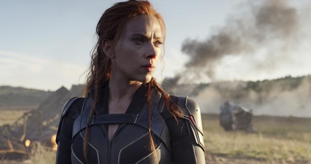 Scarlett Johansson in a scene from Black Widow. (AP)