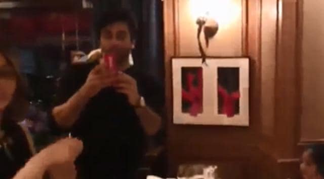 Ranbir Kapoor captures the video. Ranbir Kapoor captures the video.