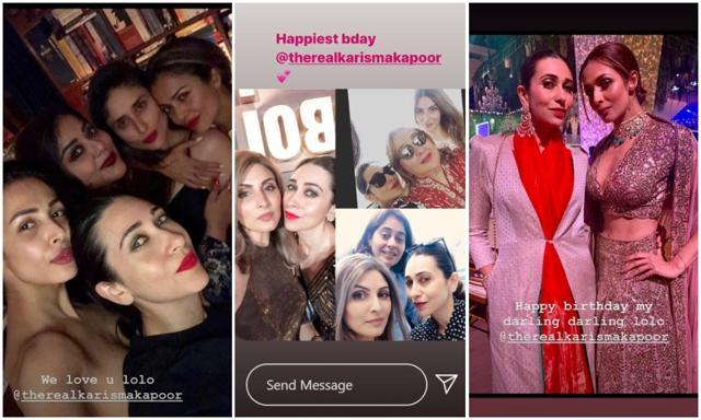 Karisma Kapoor with her friends. Karisma Kapoor with her friends.