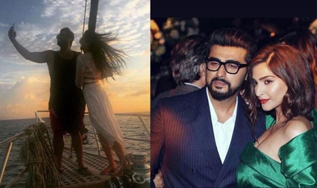 Sonam Kapoor posing with Arjun Kapoor. Sonam Kapoor posing with Arjun Kapoor.