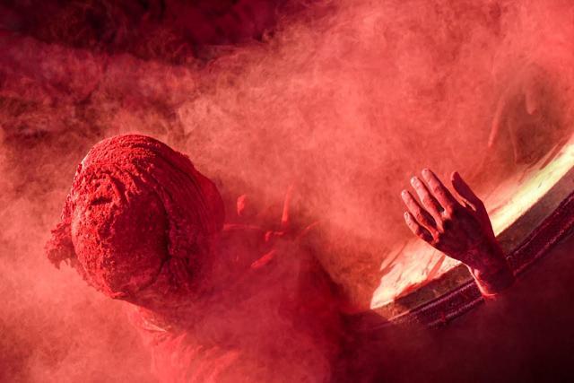 Hues of life: Holi being played in the Radha Rani temple at Vrindavan. Hues of life: Holi being played in the Radha Rani temple at Vrindavan.
