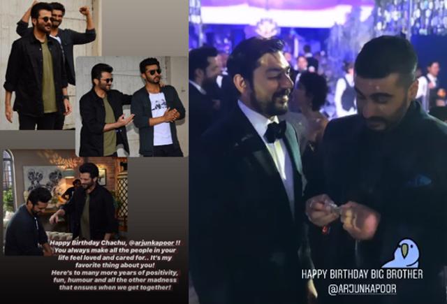 Anil Kapoor shared few throwback pictures (left) and the picture shared by Rhea (right) on her Instagram stories. Anil Kapoor shared few throwback pictures (left) and the picture shared by Rhea (right) on her Instagram stories.