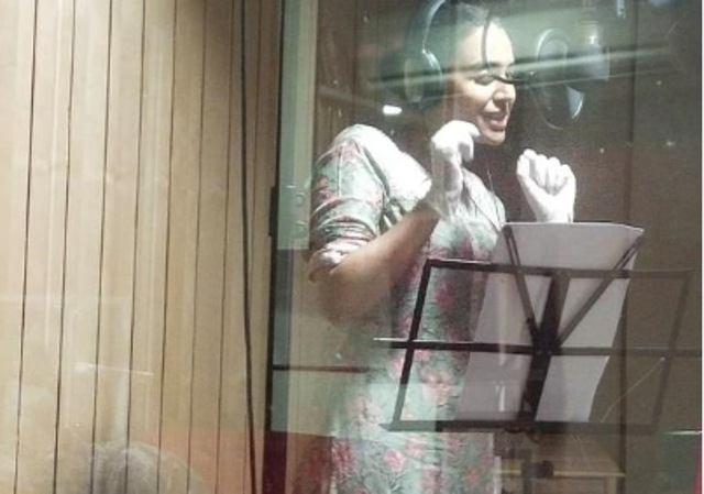 Actor Swara Bhasker dubbed for her web project in Delhi.
