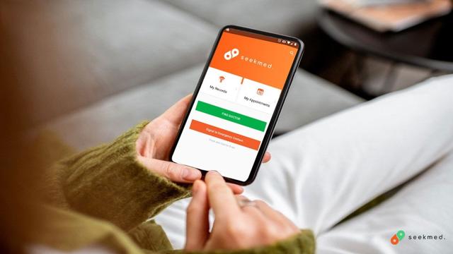The home page of the SeekMed app The home page of the SeekMed app