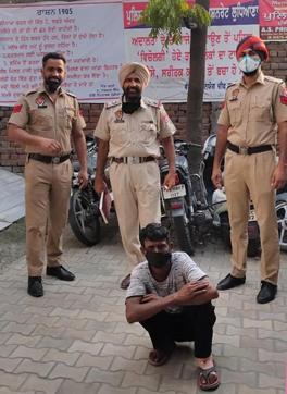 The accused in police custody in Ludhiana on Friday. (HT Photo) The accused in police custody in Ludhiana on Friday. (HT Photo)