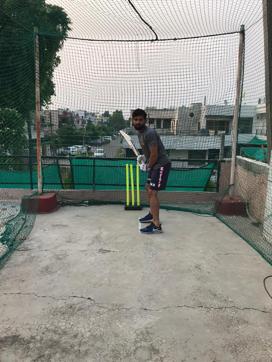 Vohra, a member of the Rajasthan Royals, has set up a net at home amid Covid-induced restrictions. (HT Photo )