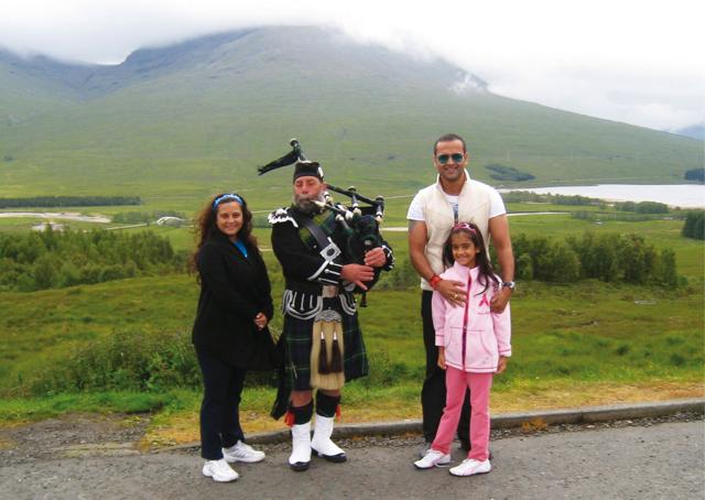 The sound of bagpipe amid scenic beauty of Scottish highlands was sheer bliss for the Roys The sound of bagpipe amid scenic beauty of Scottish highlands was sheer bliss for the Roys