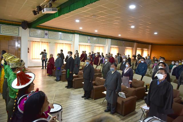 The Tibetan parliament-in-exile celebrating the 85th birthday of the Dalai Lama in Dharamshala in Kangra on Monday. (HT Photo ) The Tibetan parliament-in-exile celebrating the 85th birthday of the Dalai Lama in Dharamshala in Kangra on Monday. (HT Photo )