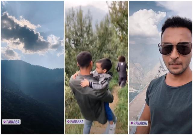 Aayush Sharma with son in Himachal Pradesh. Aayush Sharma with son in Himachal Pradesh.
